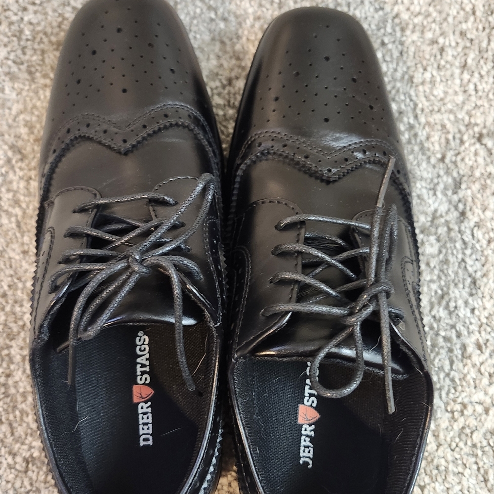 Deer Stags Ace Black Leather Oxfords Big Boy's Size 6M - Picture 6 of 11